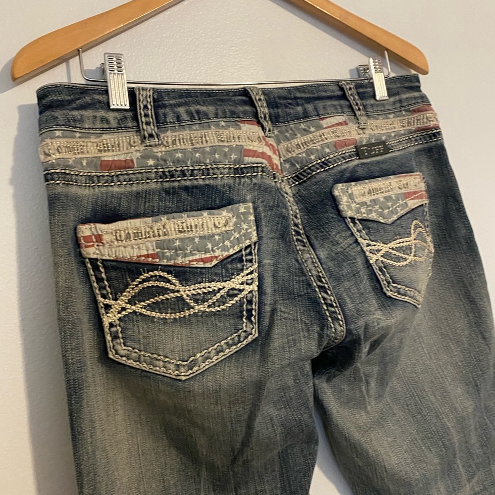 Cowgirl Tuff jeans 30x37 flag of the free - Picture 4 of 11